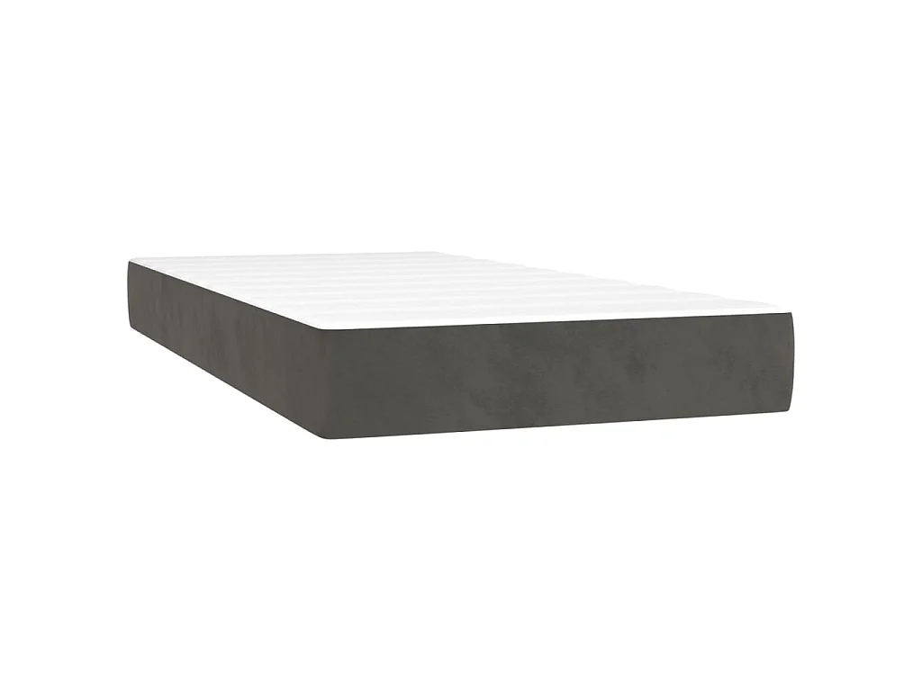 Sommier à lattes de lit et matelas Gris foncé 90x190 cm Velours