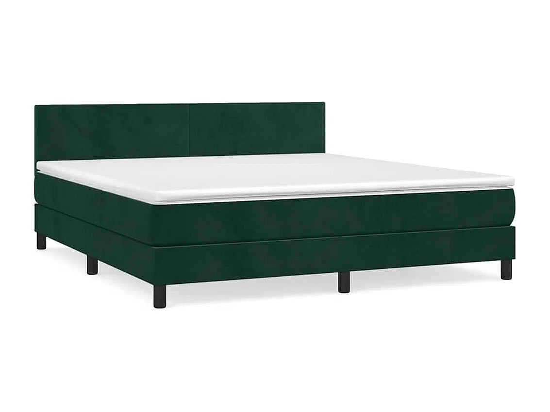 Boxspringbett mit Matratze Dunkelgrün 160x200 cm Samt