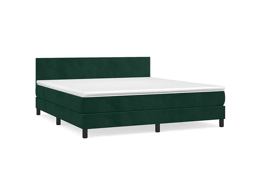 Sommier à lattes de lit et matelas Vert foncé 160x200cm Velours
