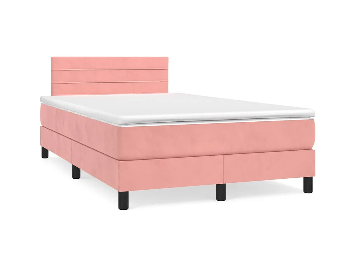 Sommier à lattes de lit avec matelas Rose 120x200 cm Velours