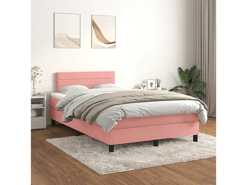 Sommier à lattes de lit avec matelas Rose 120x200 cm Velours