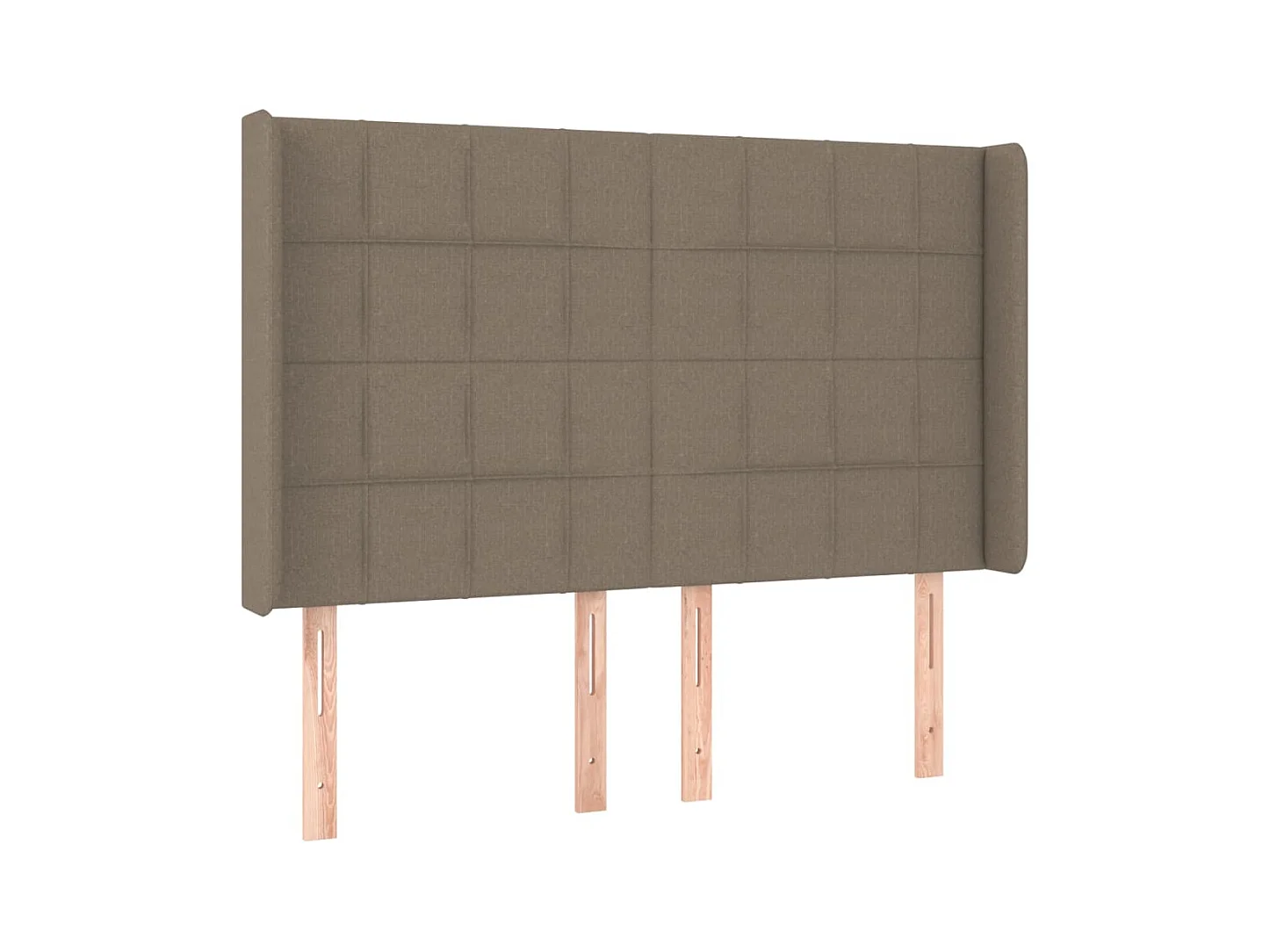 Cama box spring colchón y luces LED tela gris taupe 140x190 cm