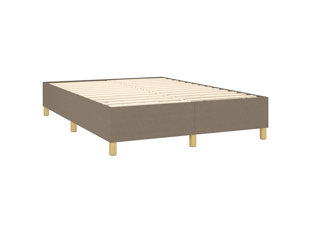 Boxspring met matras en LED stof taupe 140x190 cm