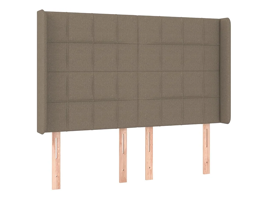 Boxspring met matras en LED stof taupe 140x190 cm