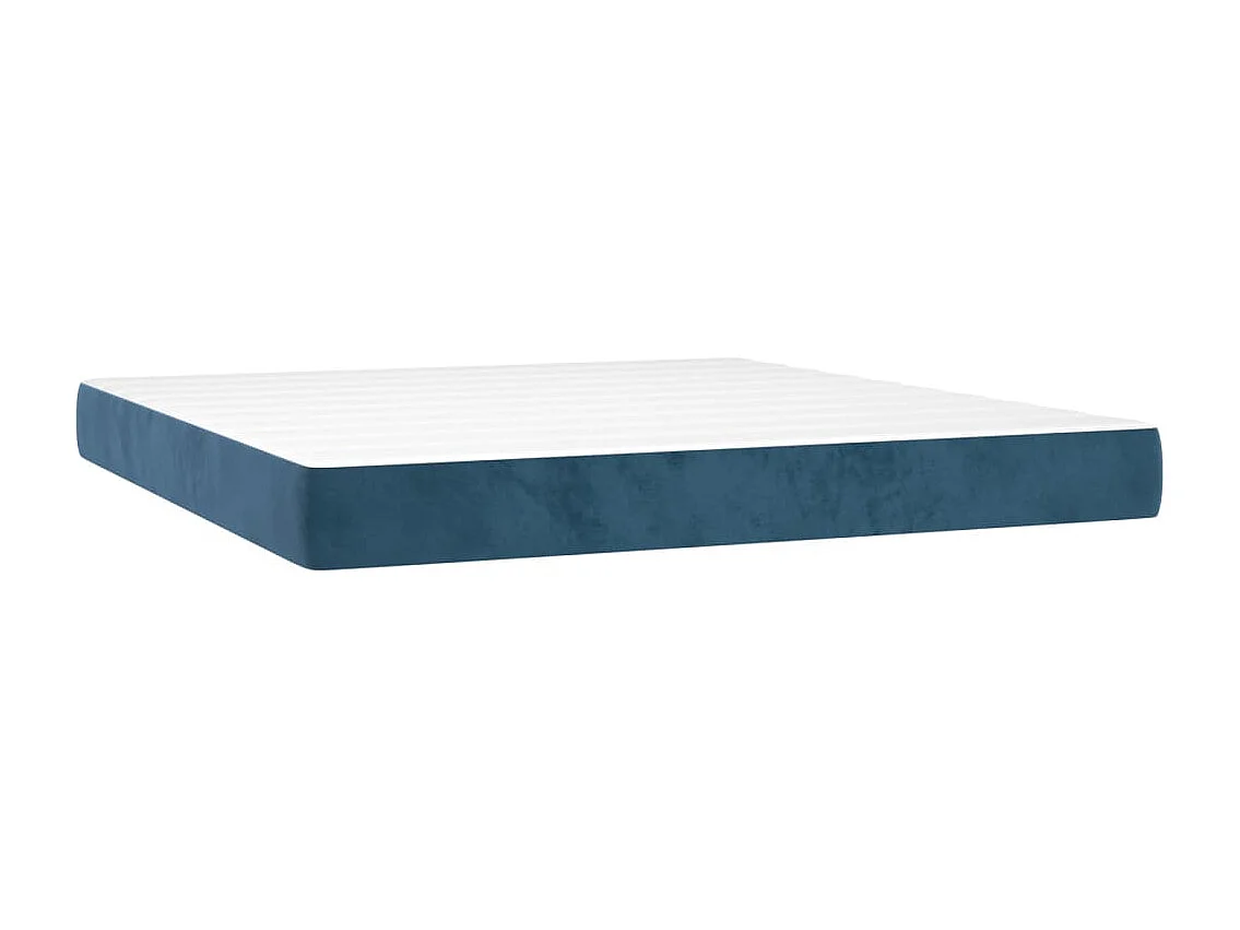 Boxspringbett mit Matratze Dunkelblau 180x200 cm Samt