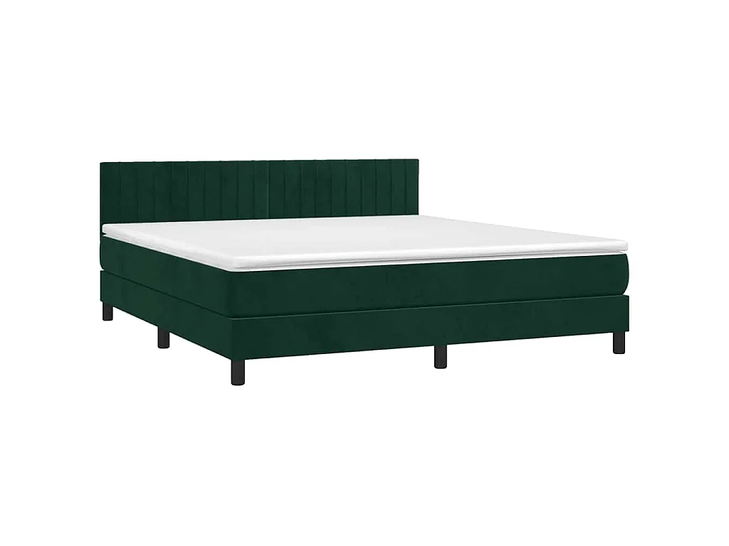 Boxspringbett mit Matratze Dunkelgrün 160x200 cm Samt