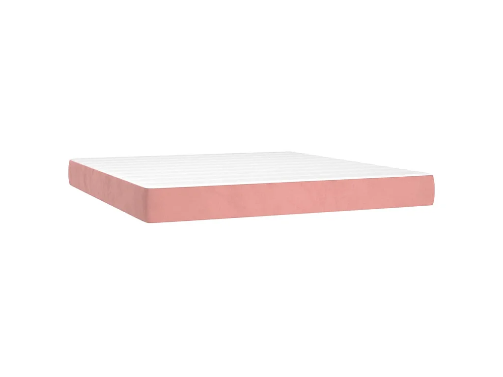 Boxspring met matras fluweel roze 160x200 cm