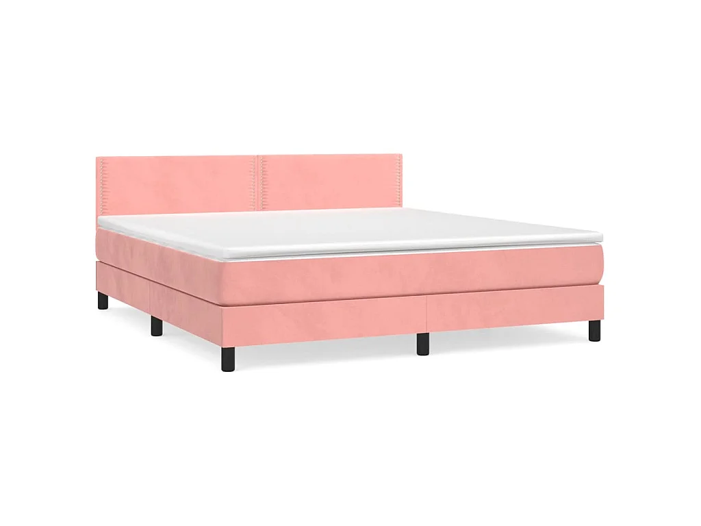 Boxspringbett mit Matratze Rosa 160x200 cm Samt