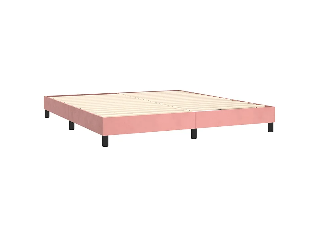 Boxspring met matras fluweel roze 160x200 cm