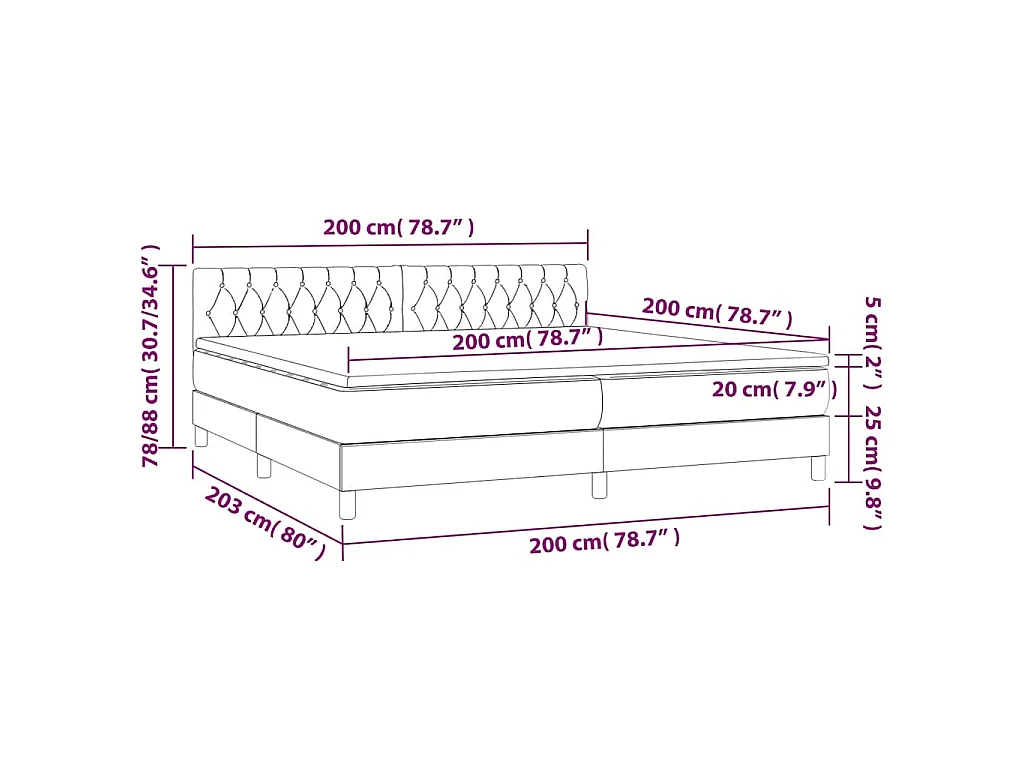 Boxspring met matras fluweel donkergroen 200x200 cm
