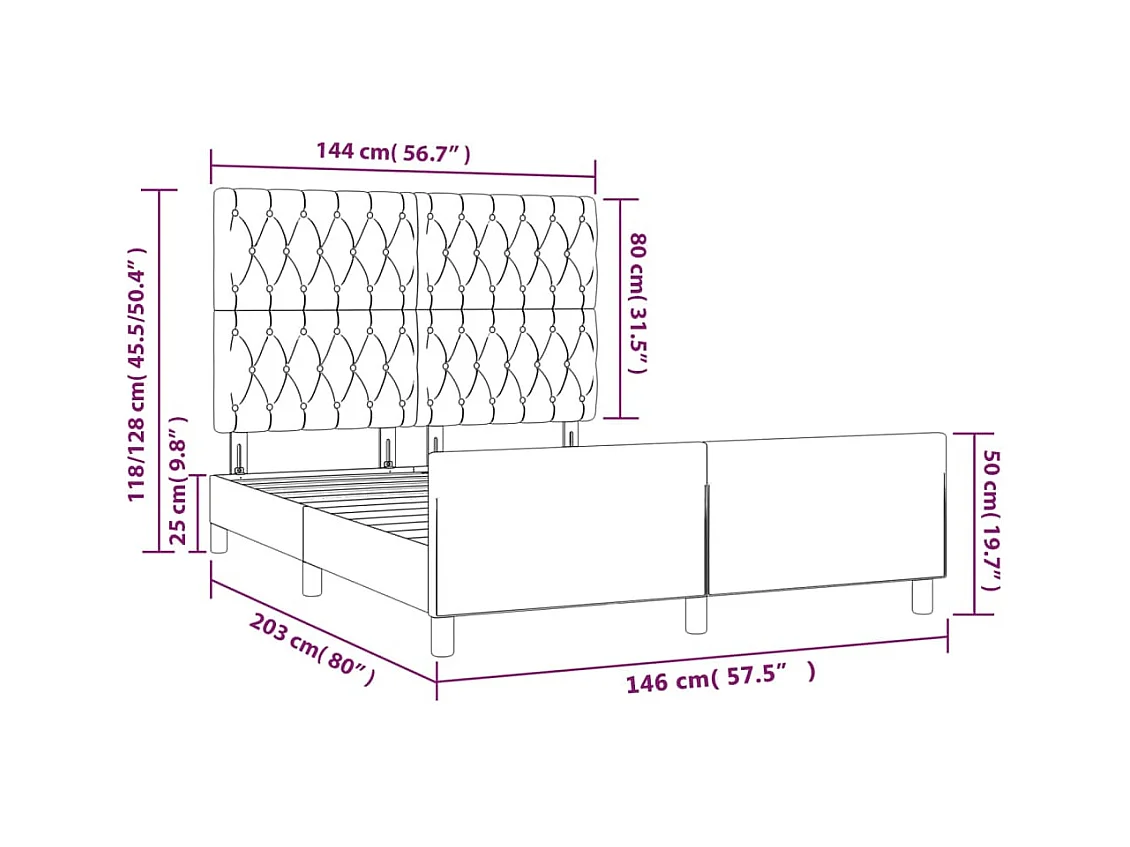 Bedframe met hoofdeinde fluweel roze 140x200 cm