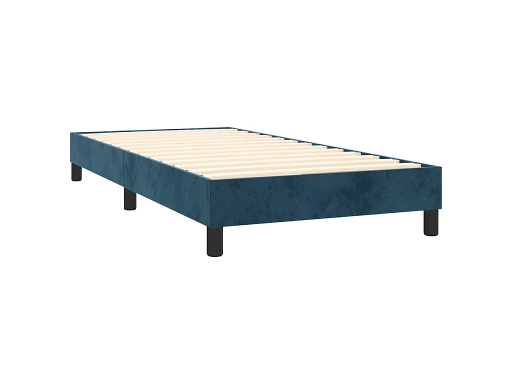 Boxspring met matras fluweel donkerblauw 100x200 cm