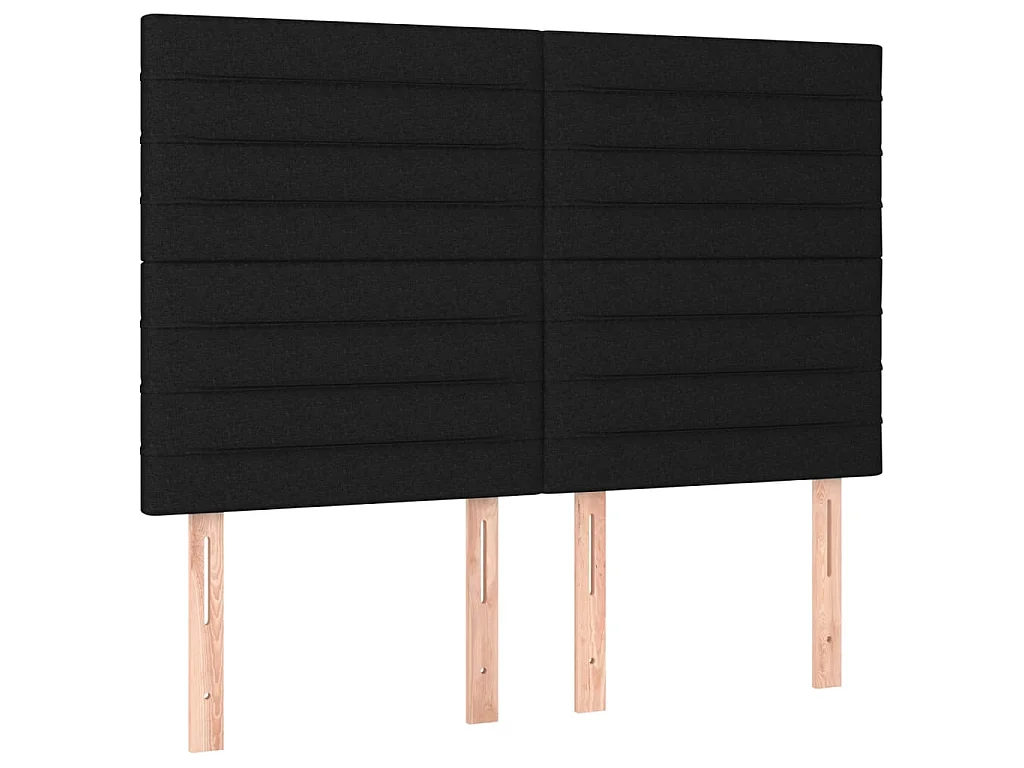 Cama box spring c/ colchão e LED 140x190 cm tecido preto