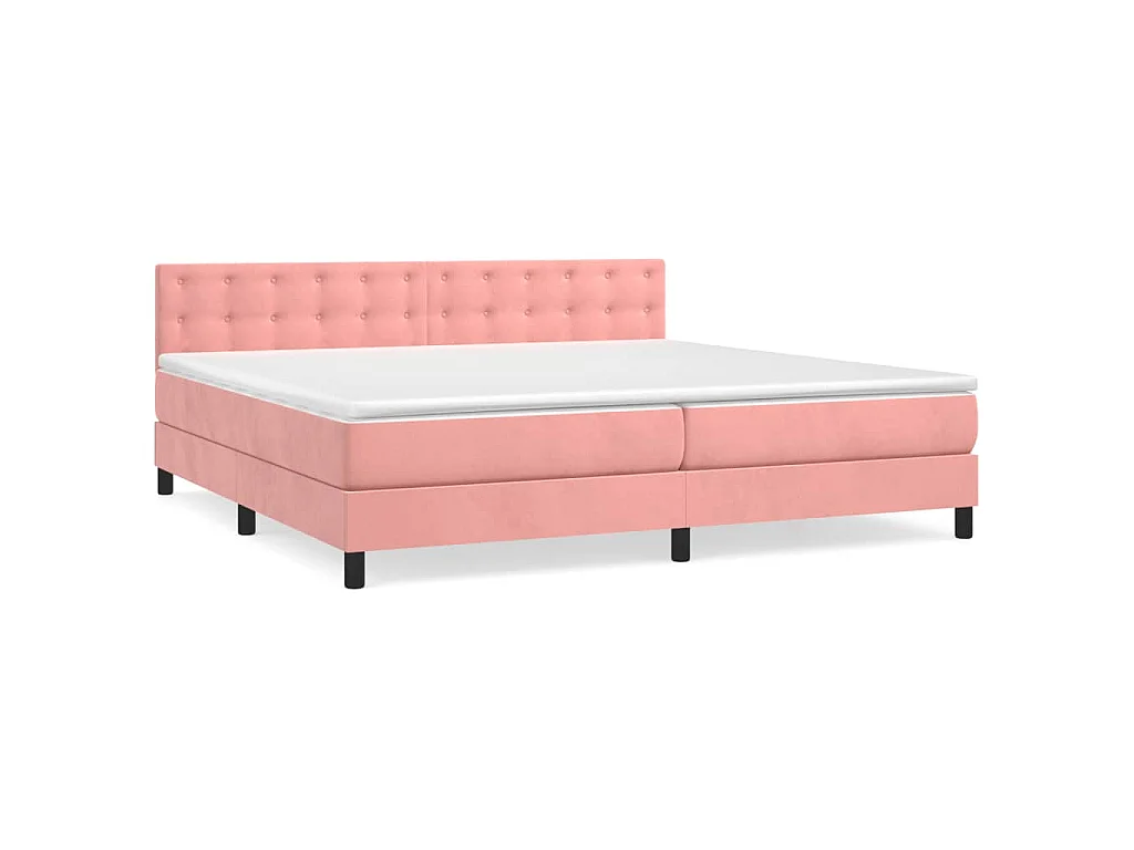 Sommier à lattes de lit avec matelas Rose 200x200 cm Velours