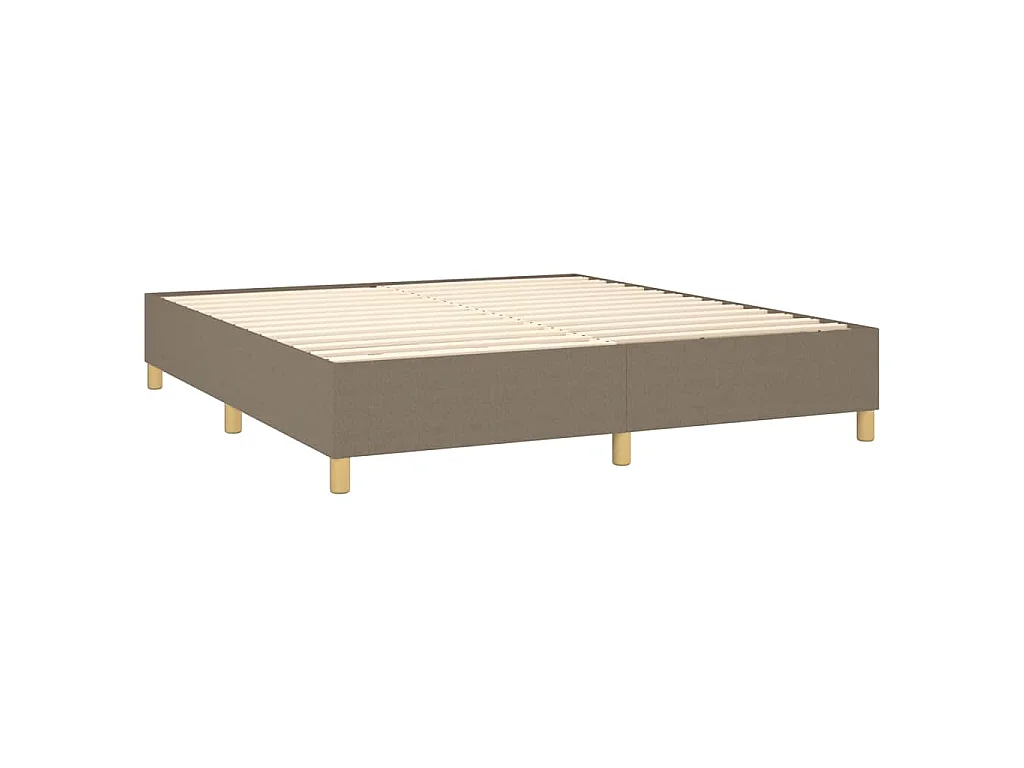 Boxspringbett mit Matratze & LED Taupe 160x200 cm Stoff