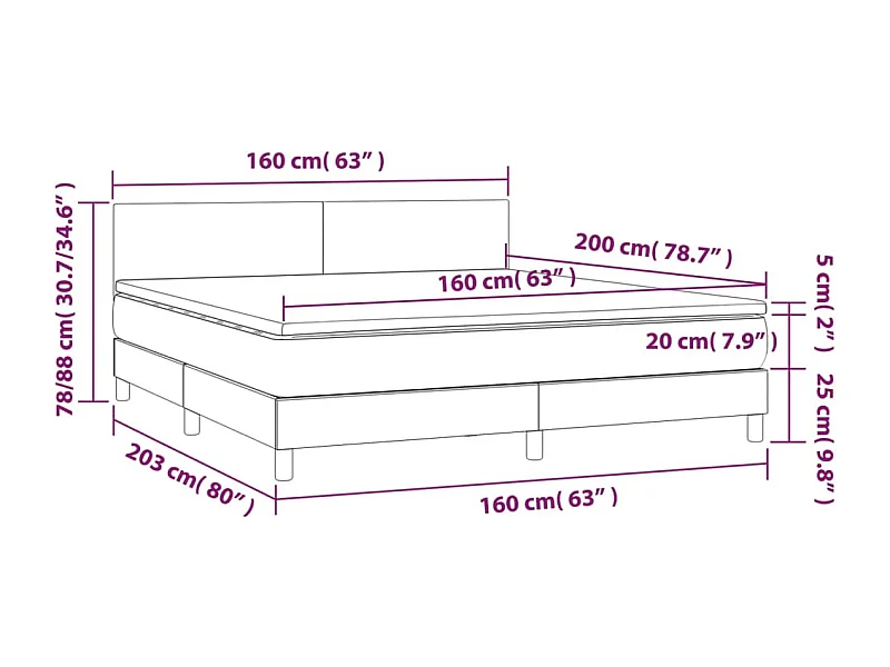 Boxspring met matras fluweel roze 160x200 cm