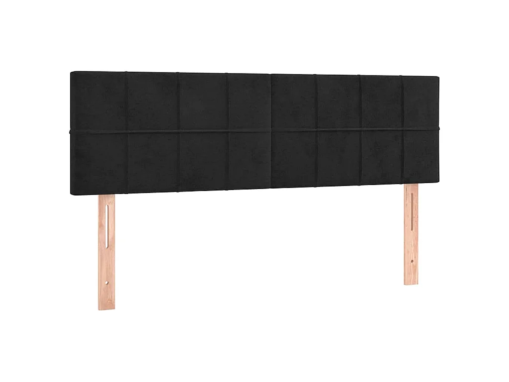 Sommier à lattes de lit avec matelas Noir 140x190 cm Velours