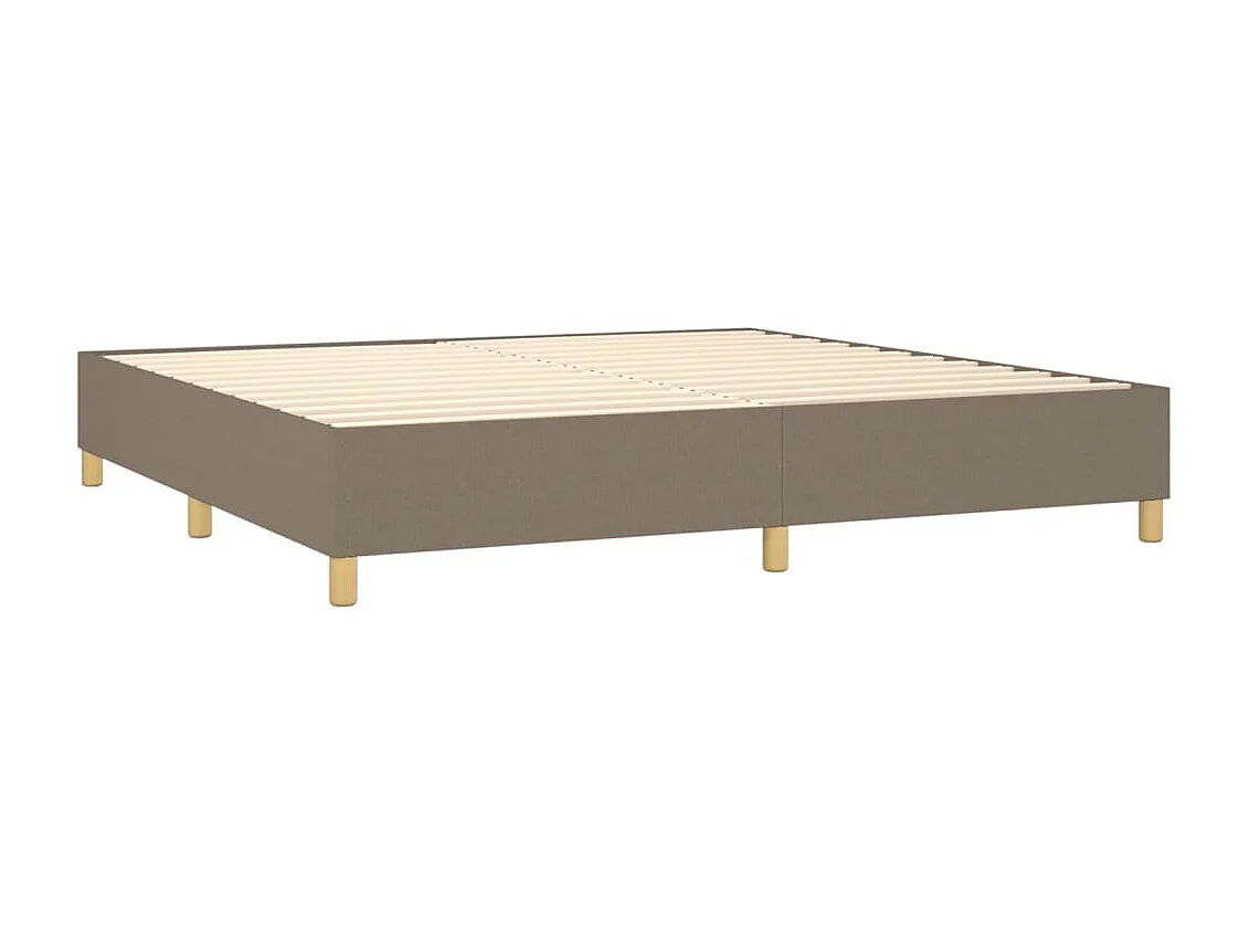 Boxspring met matras en LED stof taupe 200x200 cm