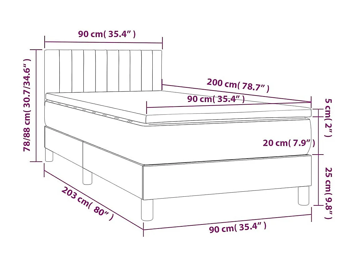 Sommier à lattes de lit avec matelas Bleu foncé 90x200 cm