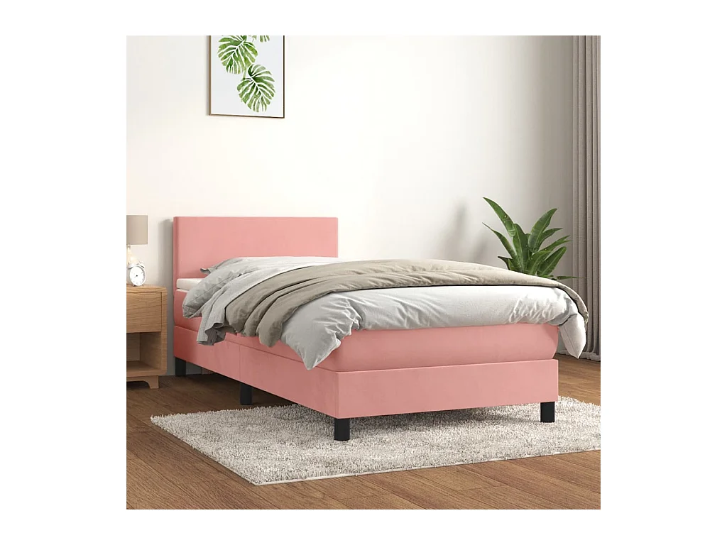 Sommier à lattes de lit et matelas Rose 80x200 cm Velours