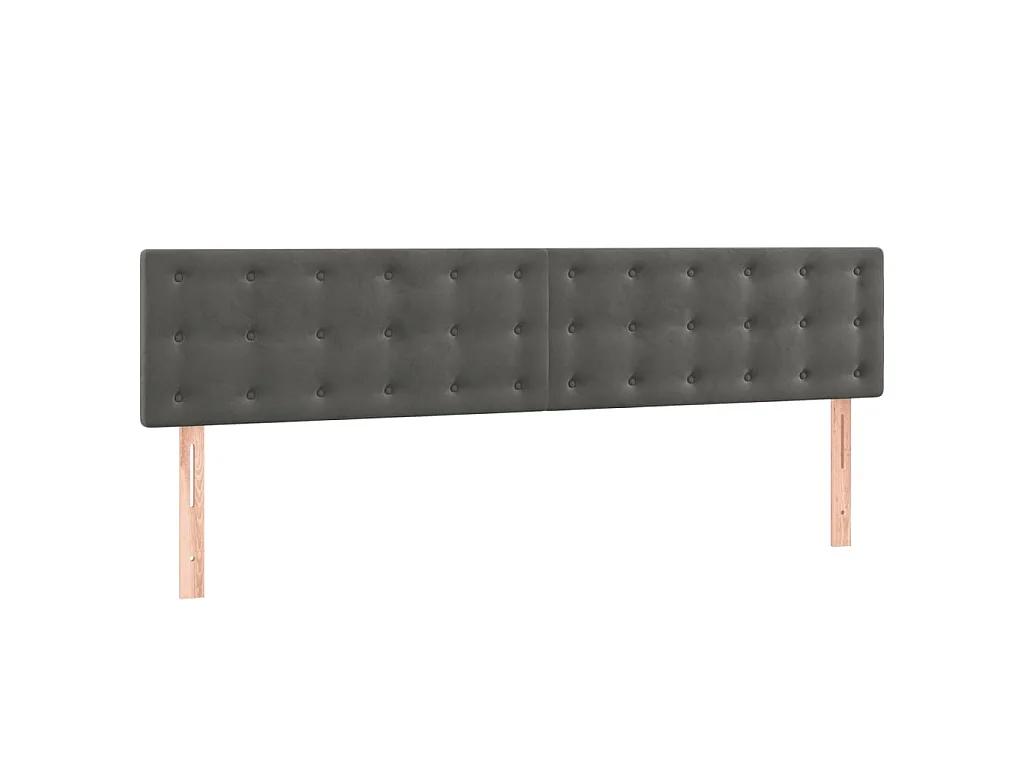 Cama box spring con colchón terciopelo gris oscuro 160x200 cm