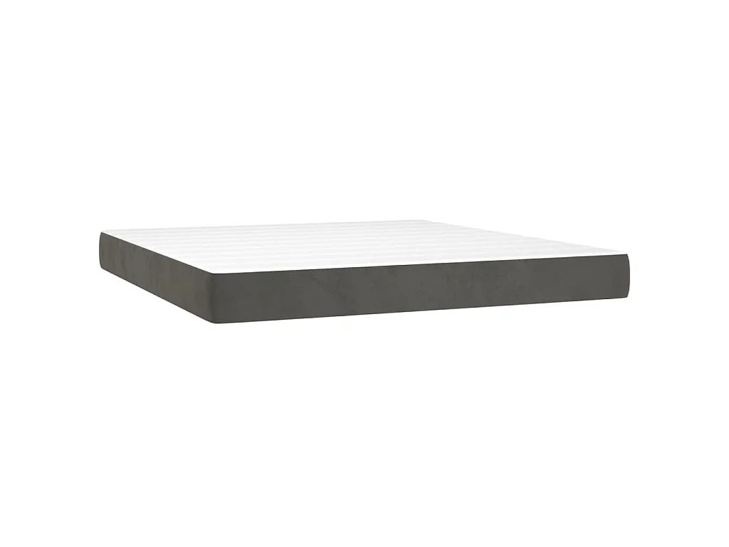 Sommier à lattes de lit et matelas Gris foncé 160x200cm Velours