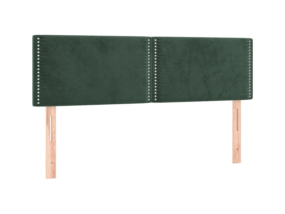 Cama com molas/colchão 140x190 cm veludo verde-escuro