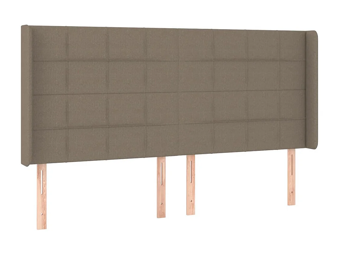 Sommier à lattes de lit matelas et LED Taupe 160x200 cm Tissu
