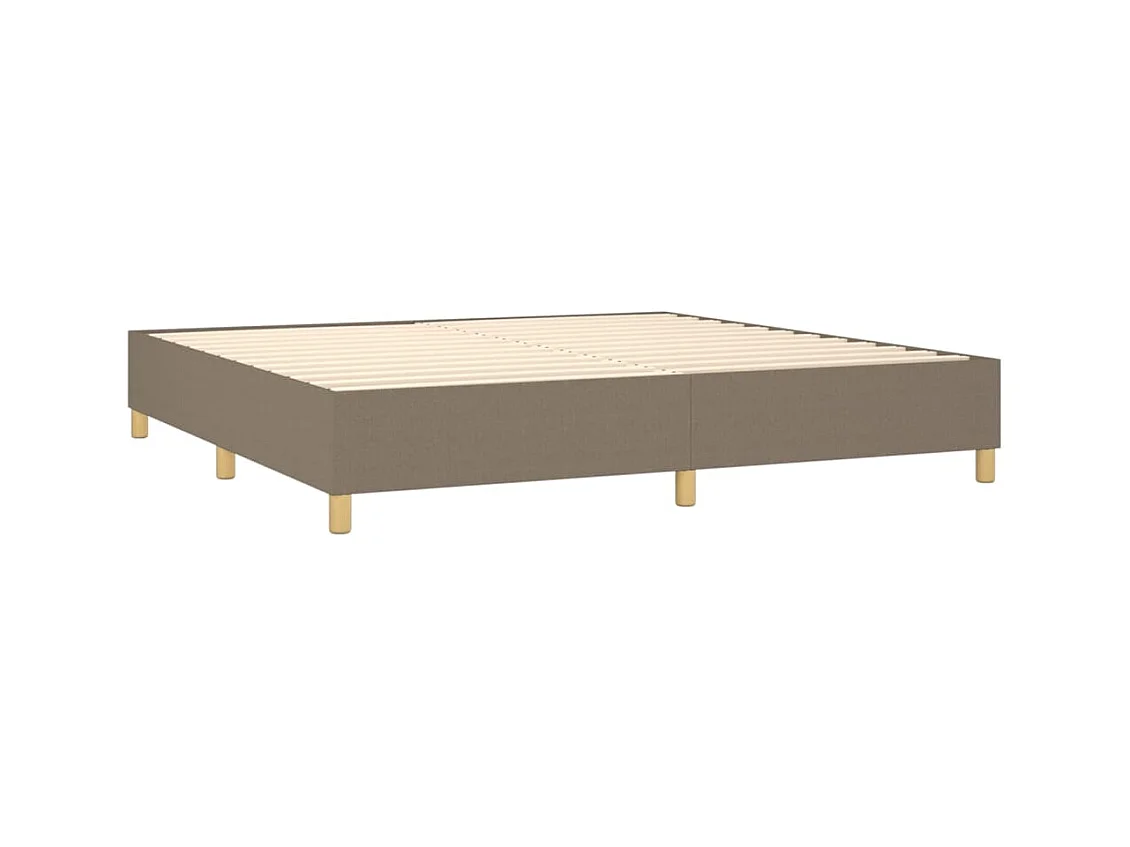 Boxspring met matras en LED stof taupe 200x200 cm