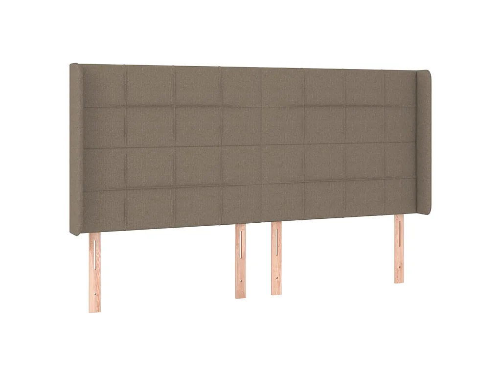 Letto a Molle Materasso e LED tortora 200x200cm in Tessuto