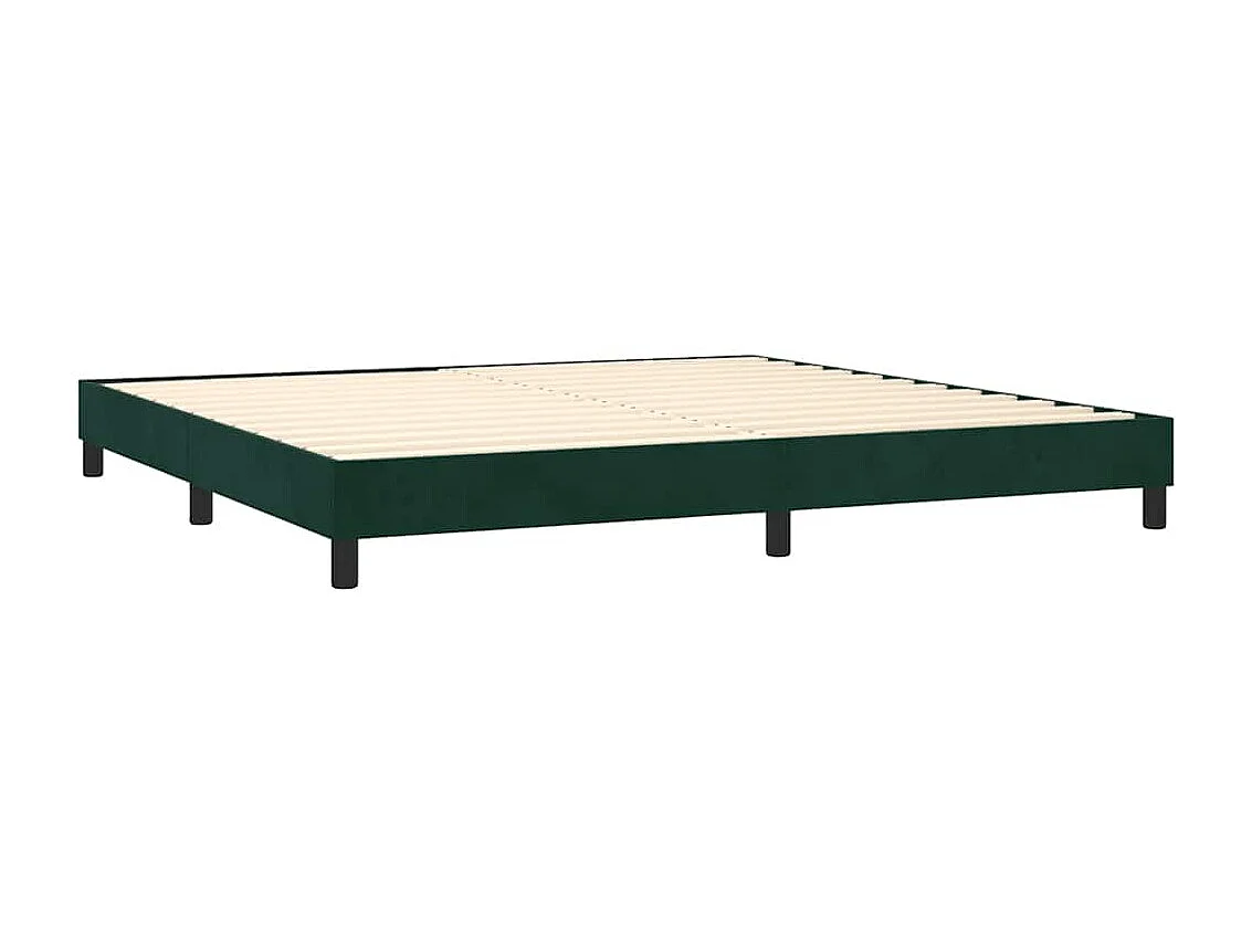 Sommier à lattes de lit et matelas Vert foncé 200x200cm Velours