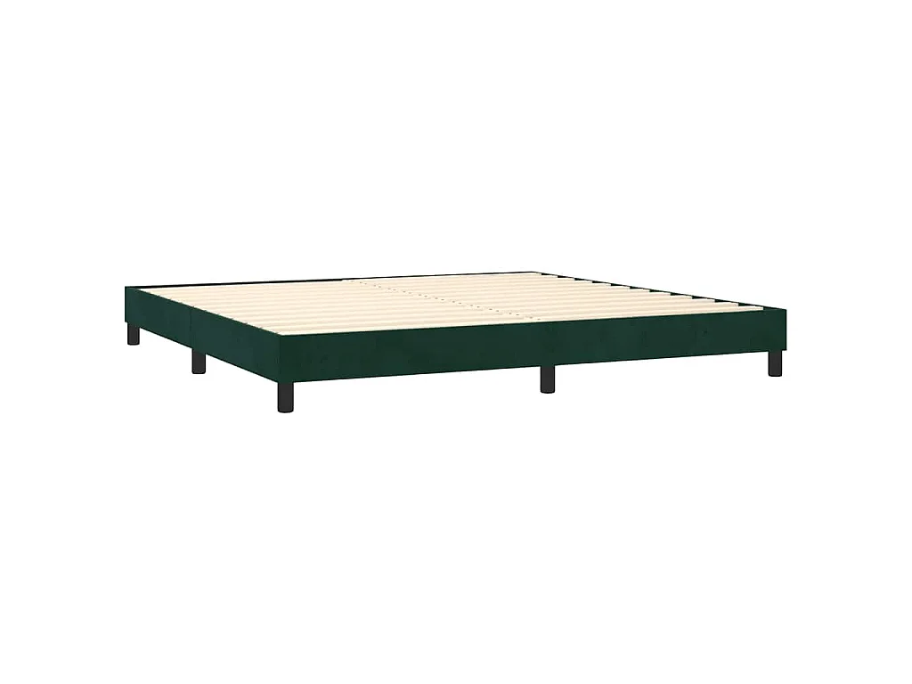 Sommier à lattes de lit et matelas Vert foncé 200x200cm Velours