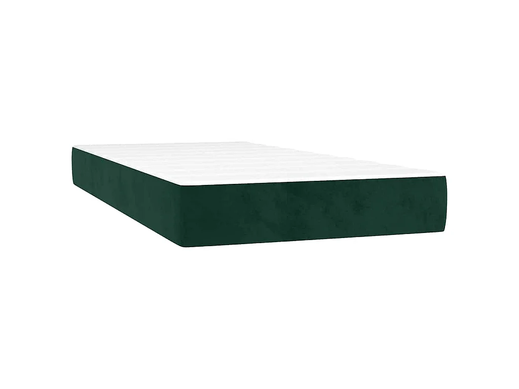 Sommier à lattes de lit et matelas Vert foncé 200x200cm Velours