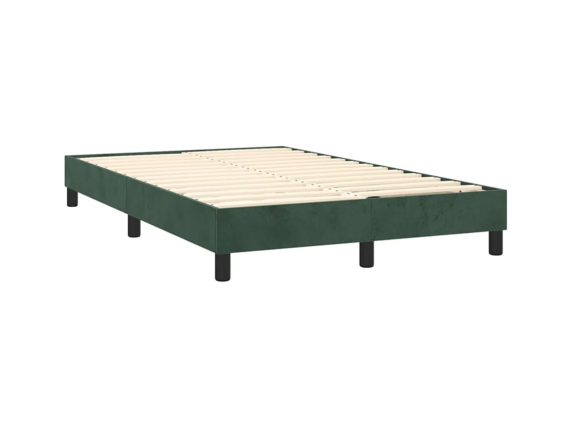 Boxspringbett mit Matratze Dunkelgrün 120x200 cm Samt