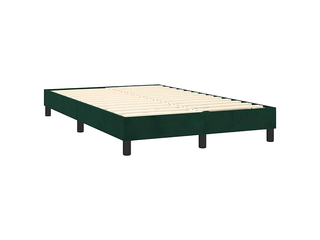 Sommier à lattes de lit et matelas Vert foncé 120x200cm Velours