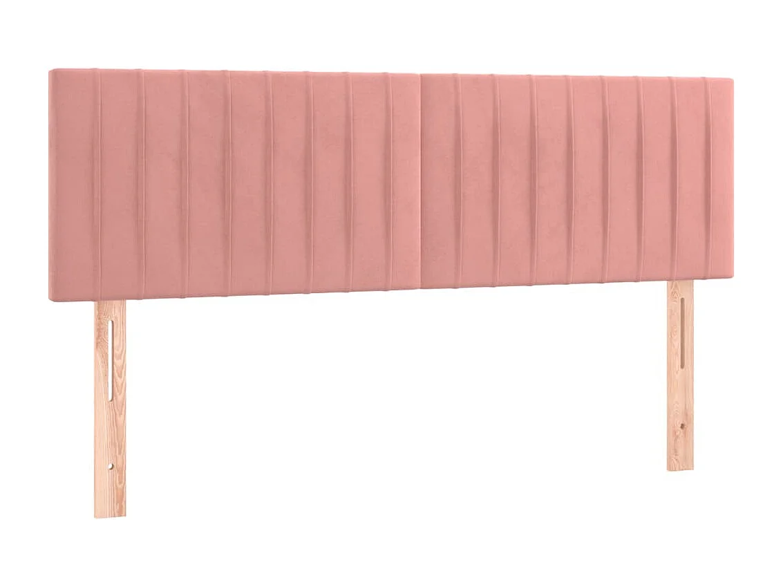 Cama box spring con colchón terciopelo rosa 140x200 cm