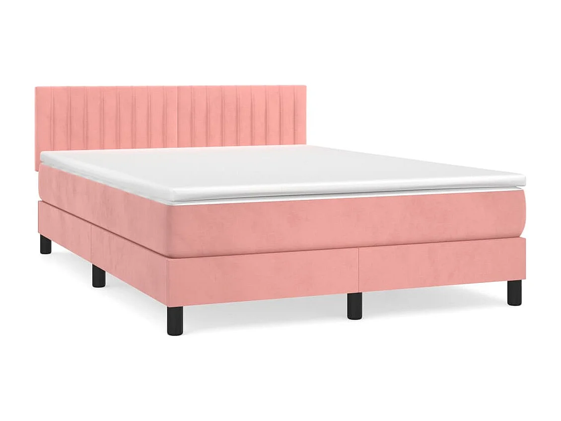 Sommier à lattes de lit avec matelas Rose 140x200 cm Velours