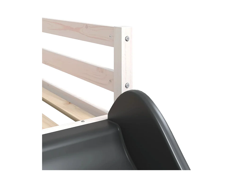 Lit superposé avec toboggan et échelle sans matelas 90x190 cm