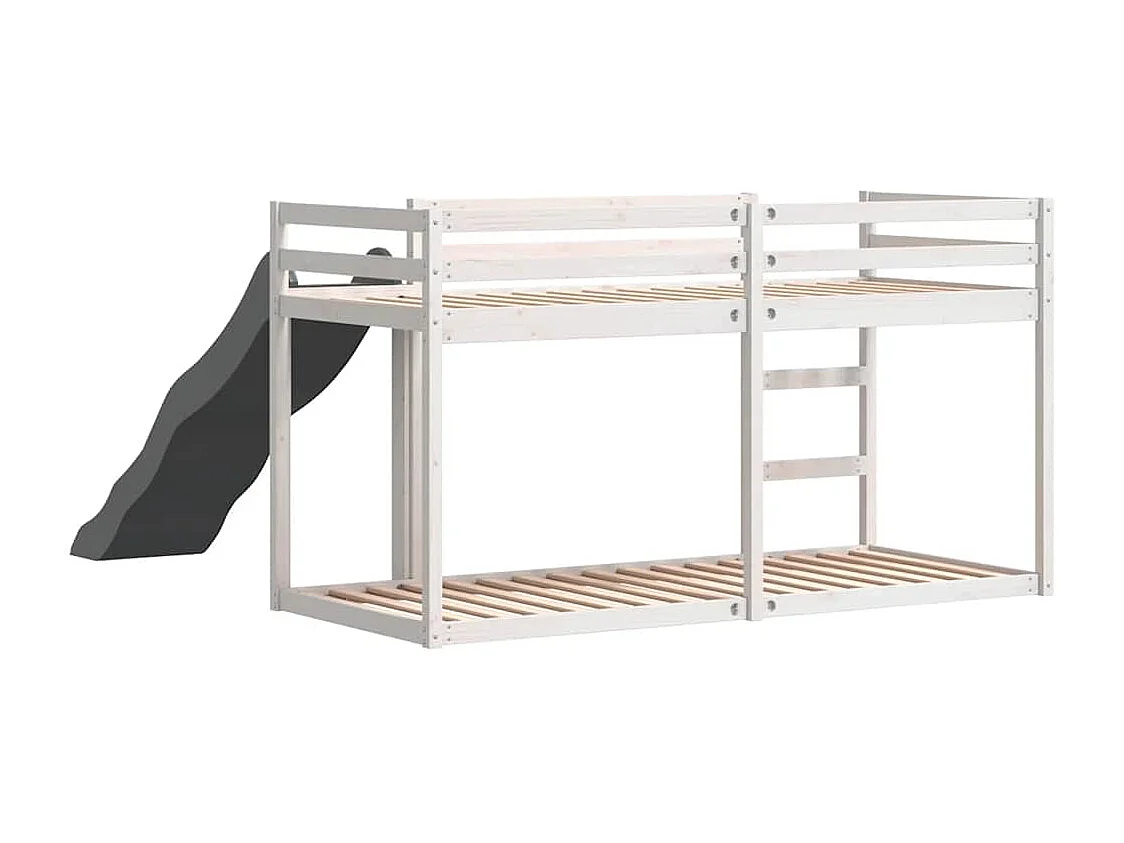 Lit superposé avec toboggan et échelle sans matelas 90x190 cm