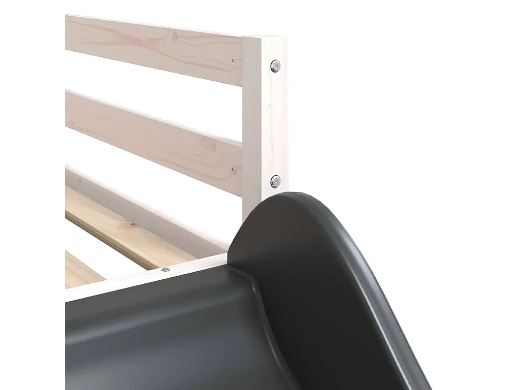 Lit superposé avec toboggan et échelle sans matelas 90x190 cm