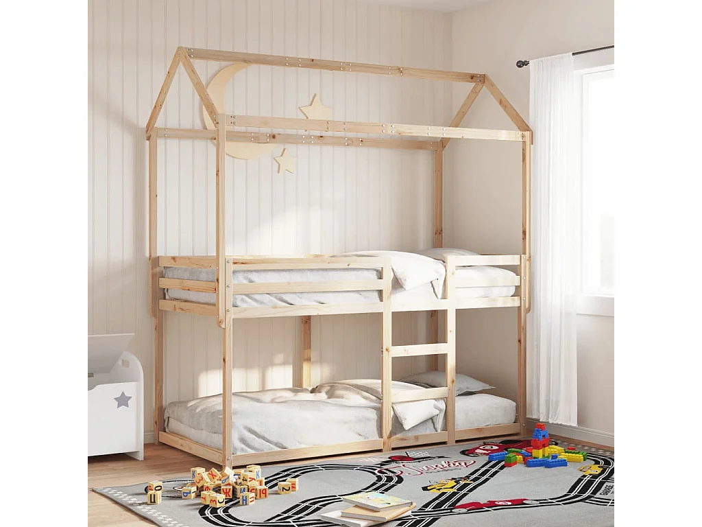 Etagenbett ohne Matratze 90x200 cm Massivholz Kiefer