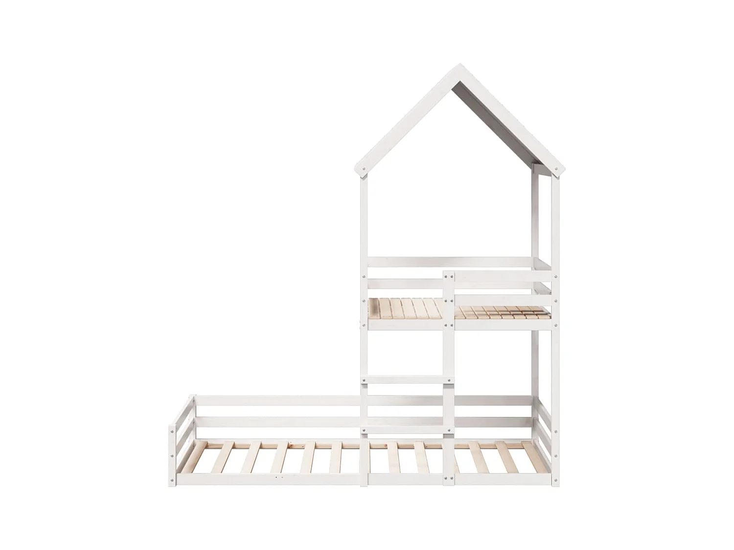 Lit superposé sans matelas blanc 90x200 cm bois de pin massif