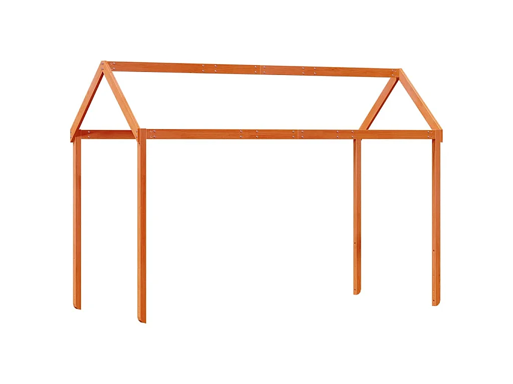 Etagenbett mit Dach Wachsbraun 80x200 cm Massivholz Kiefer
