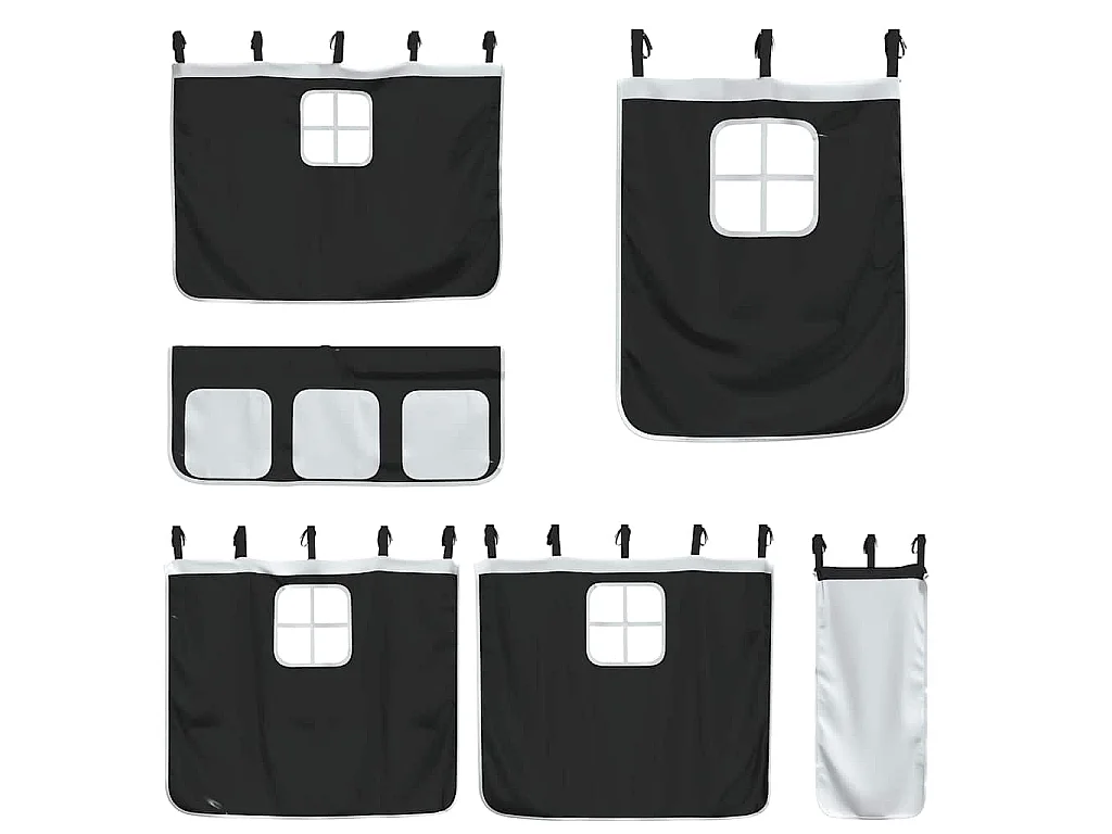 Lit superposé sans matelas marron et noir 90x200 cm bois de pin massif