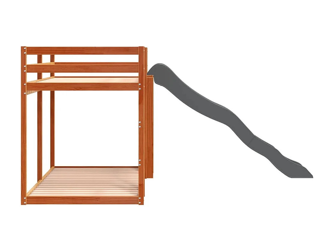 Lit superposé avec toboggan et échelle sans matelas 90x200 cm