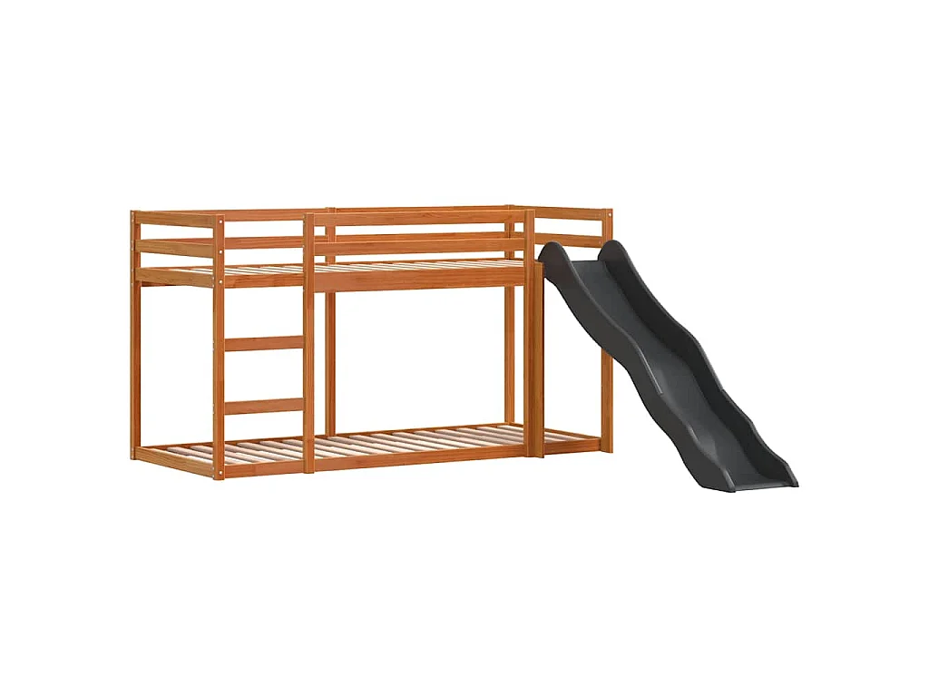 Beliche com escorrega e escada pinho maciço castanho-mel
