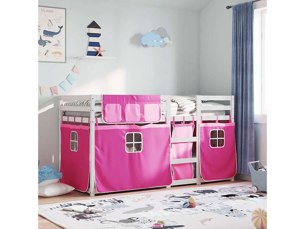 Lit superposé sans matelas 90x200 cm bois de pin massif