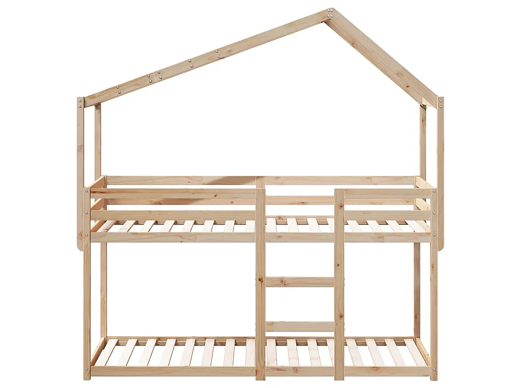 Letto a Castello senza Materasso 90x200cm Massello Pino