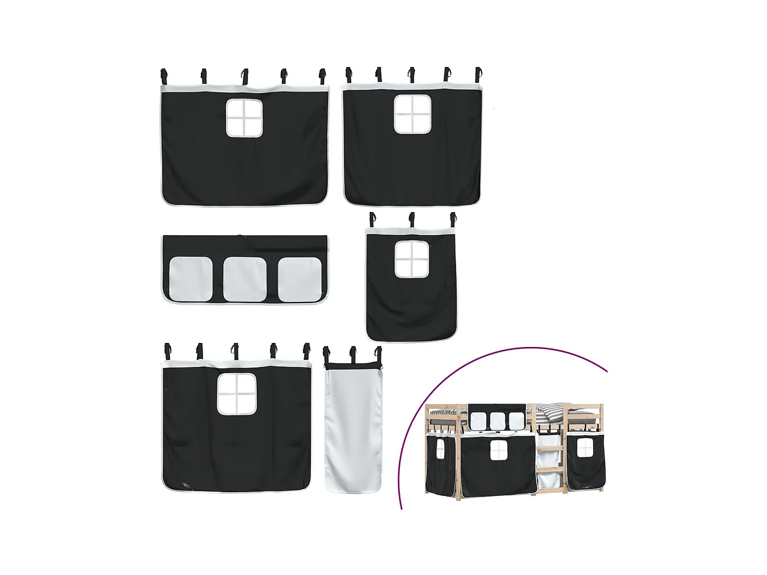 Lit superposé sans matelas 80x200 cm bois de pin massif