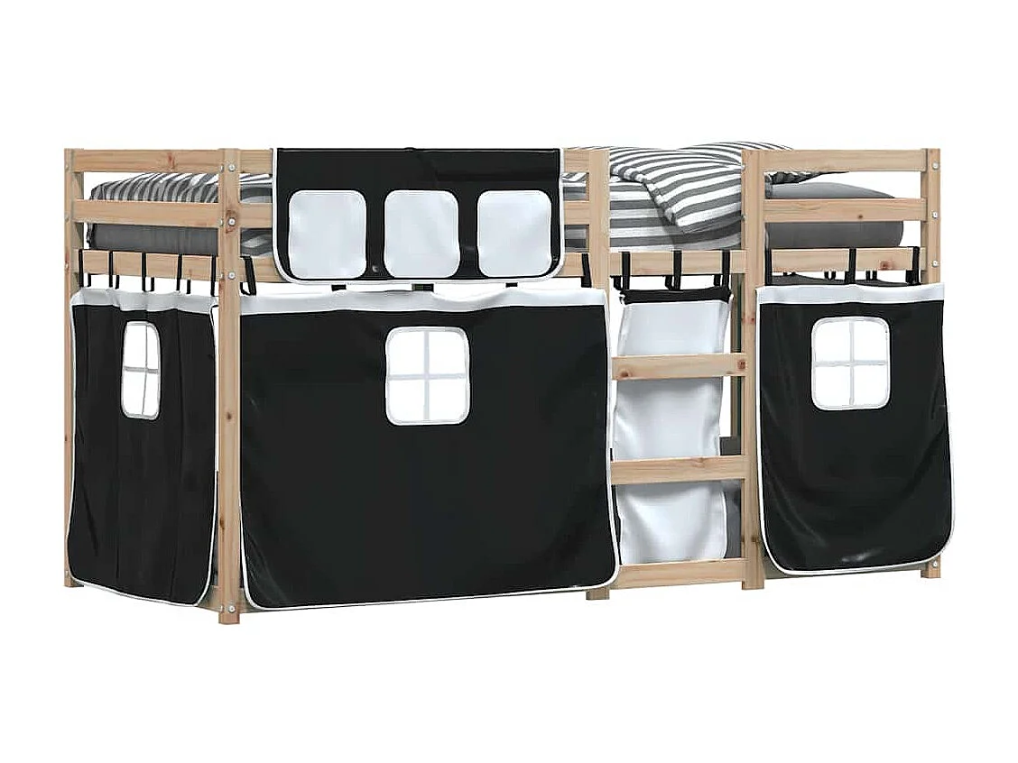 Lit superposé sans matelas 90x200 cm bois de pin massif